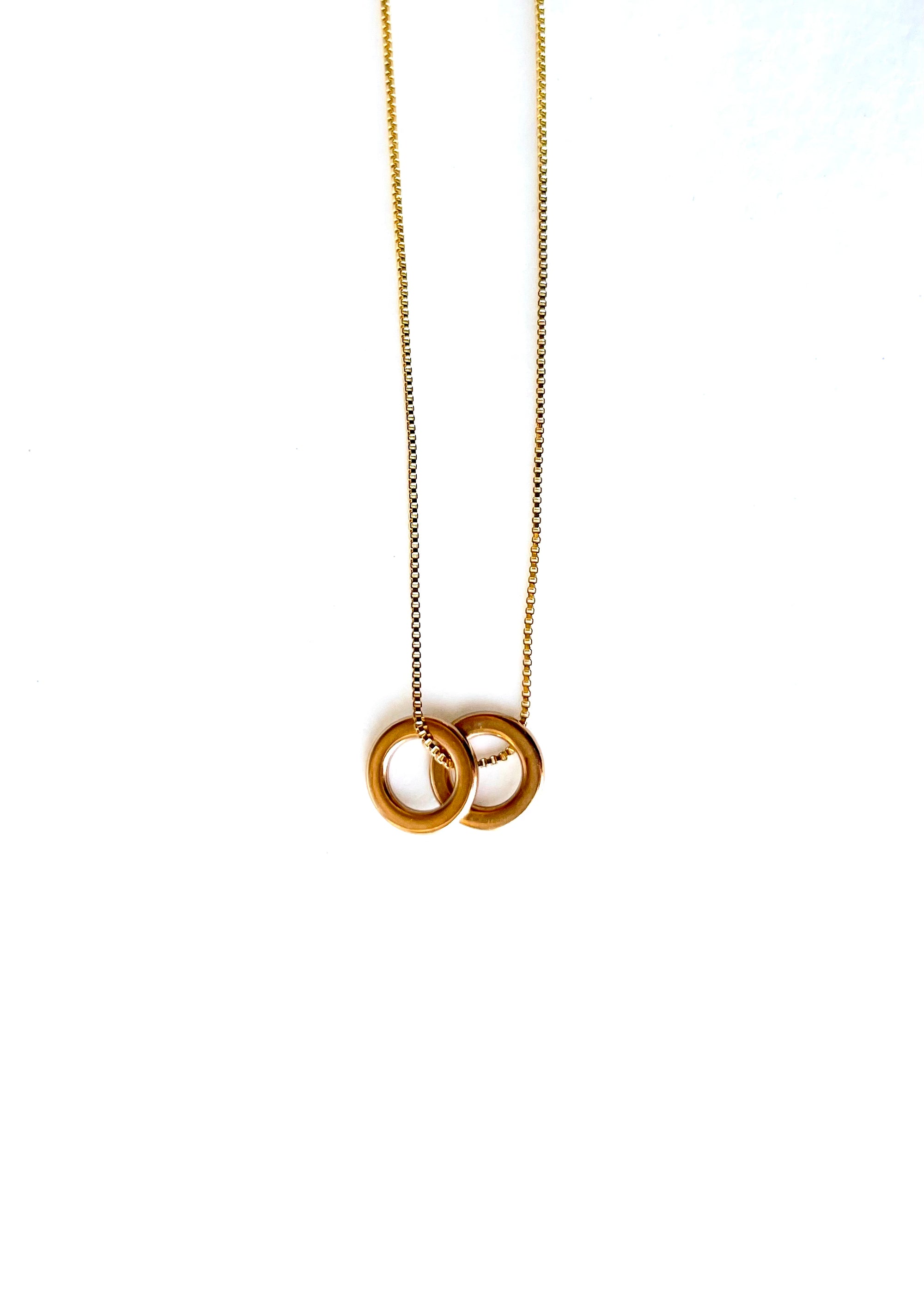 Gold on Gold Tiny Circle Necklace