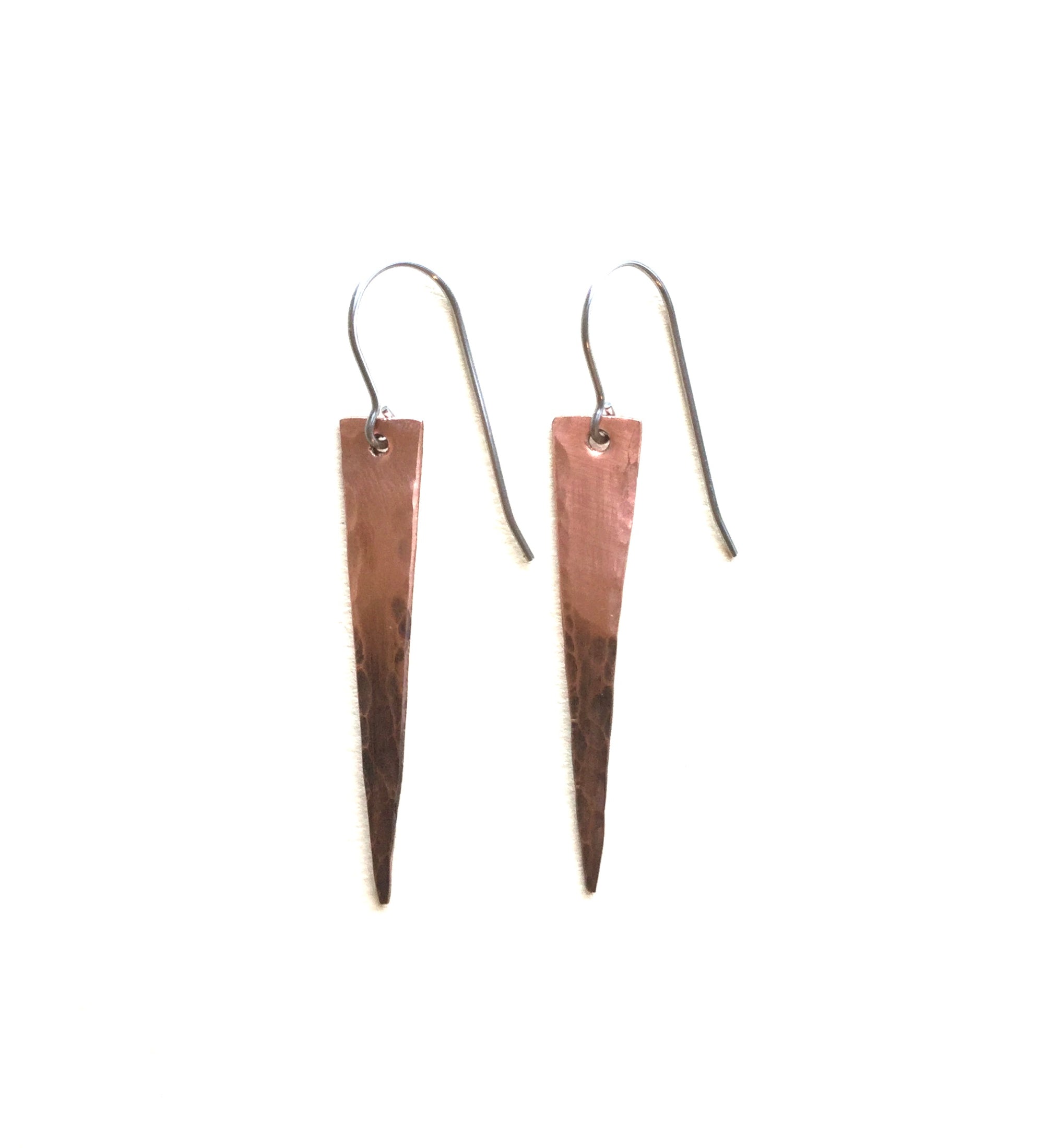 Short Hammered Triangle Earrings