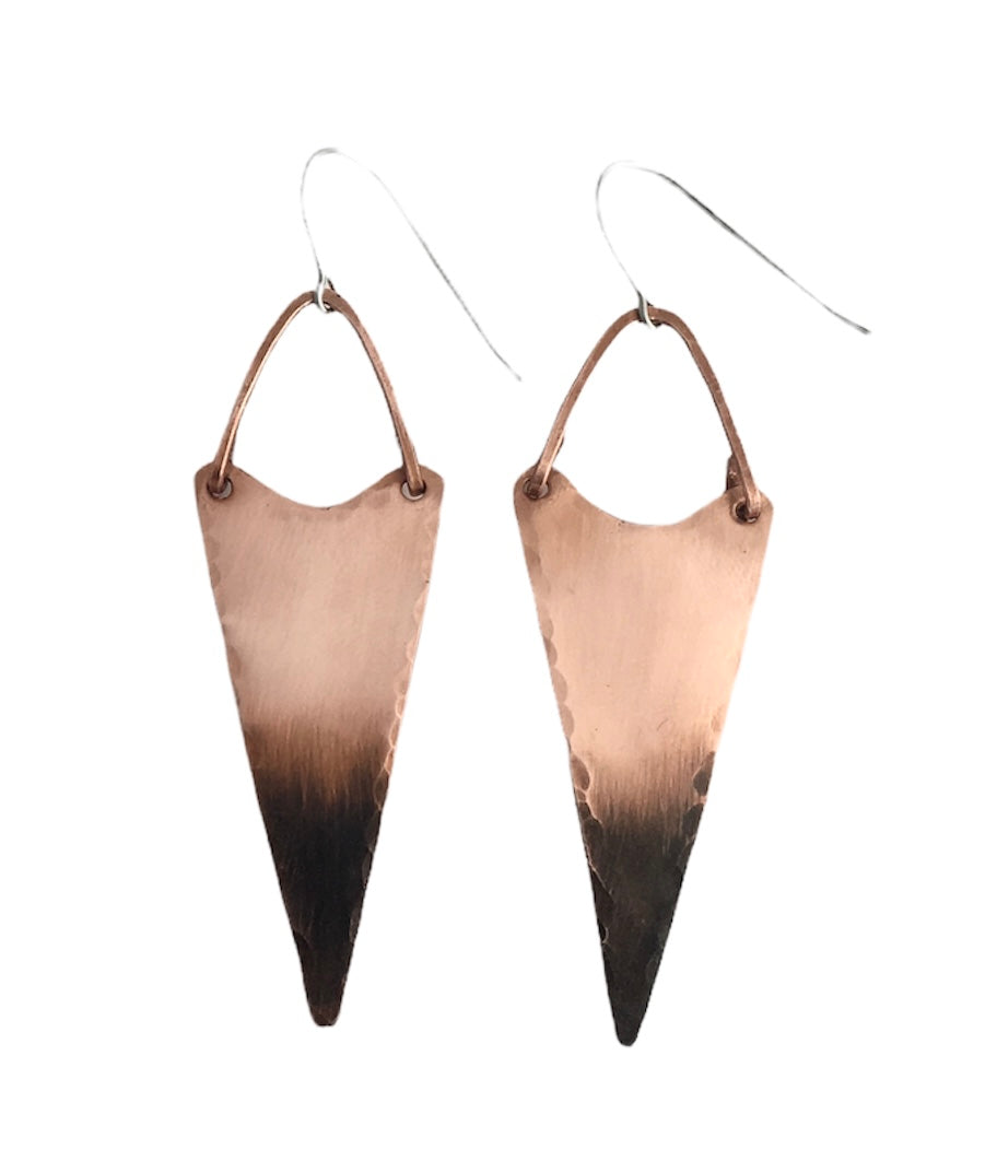 Wide Triangle and Wire Earrings