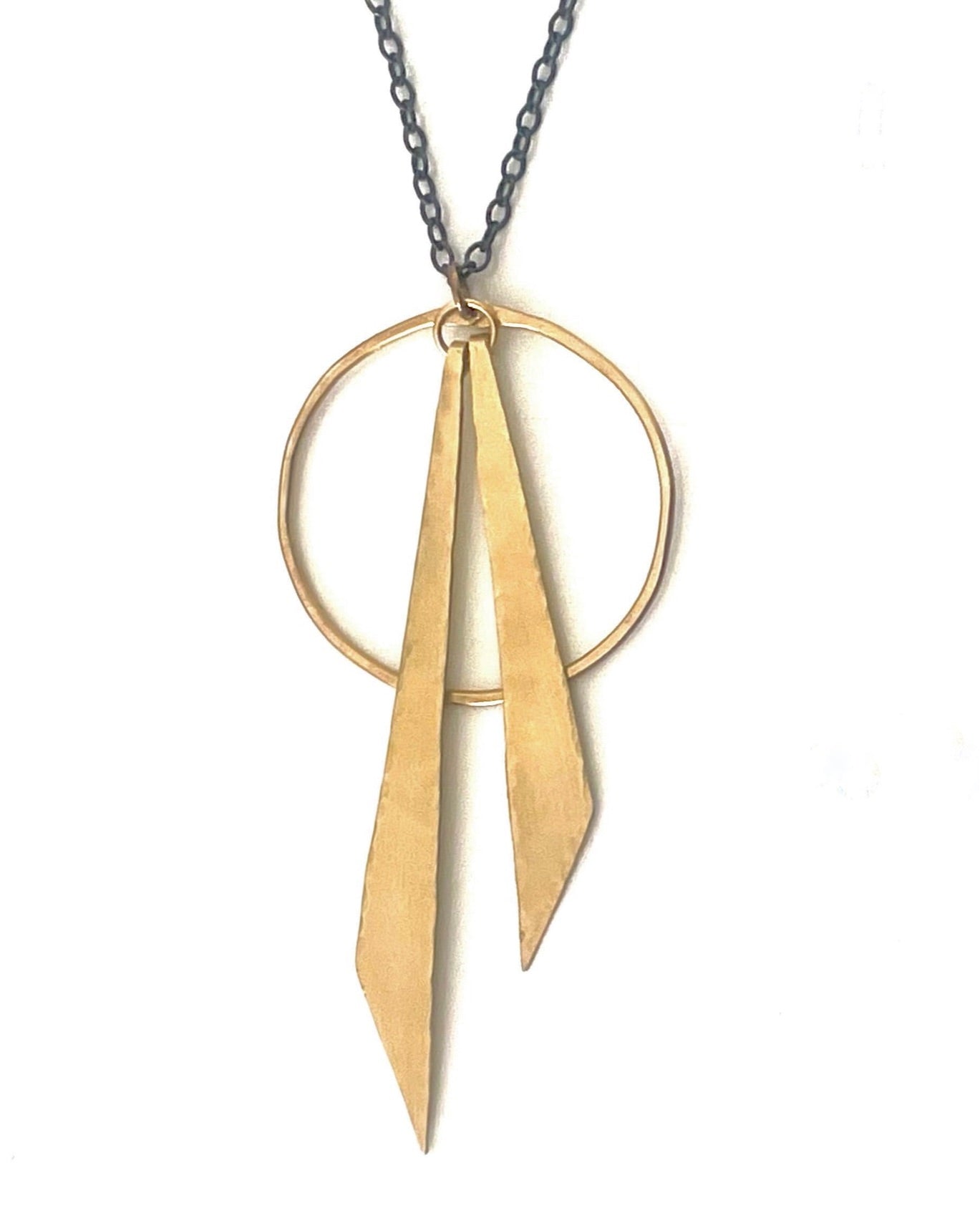 Circle and Slender Triangle Necklace