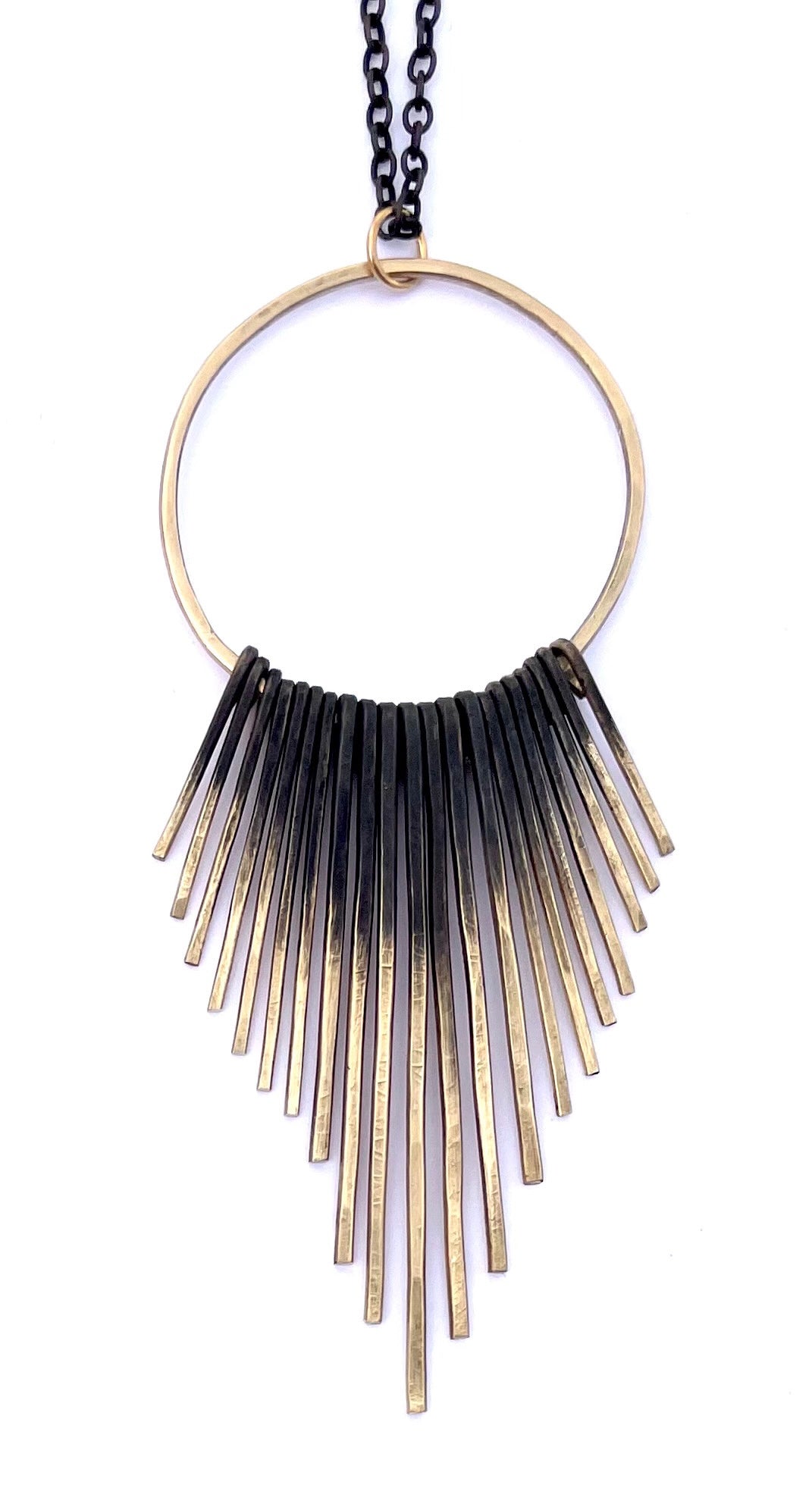 Circle and Straight Fringe Necklace