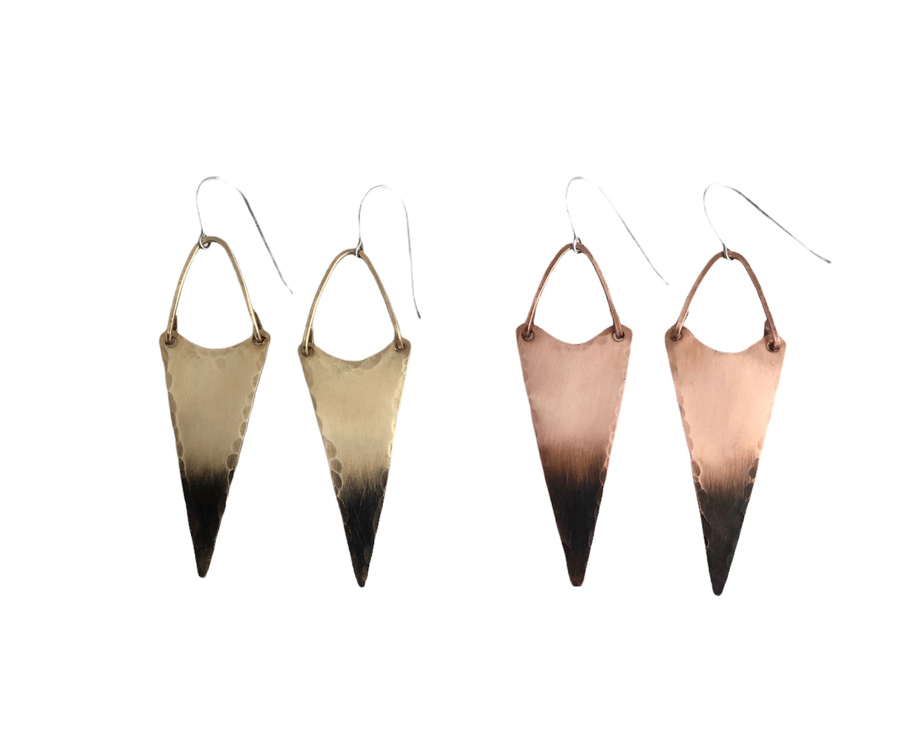 Wide Triangle and Wire Earrings