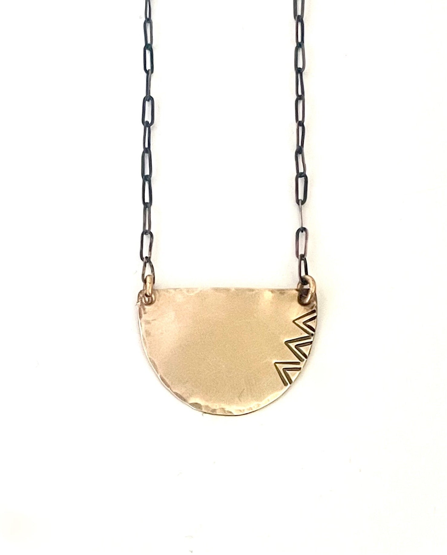 Half Moon with Chevrons Necklace