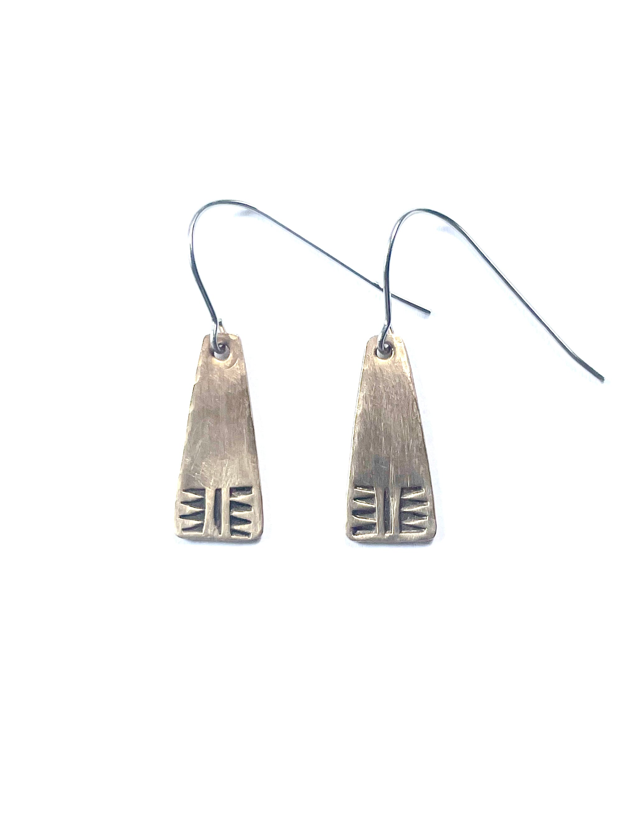 Southwest Stamped Tab Earrings
