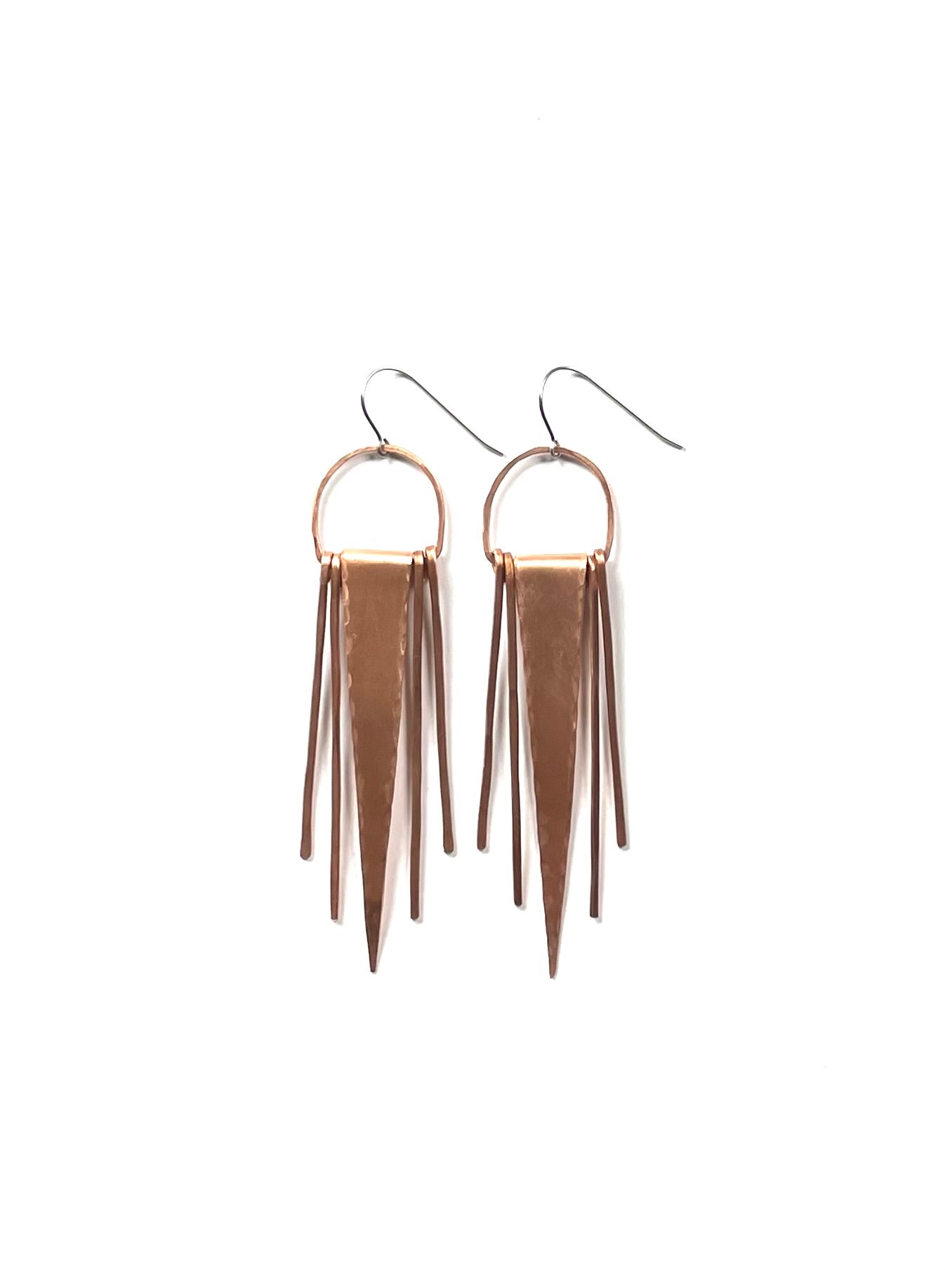 Arched Triangle Fringe Earrings