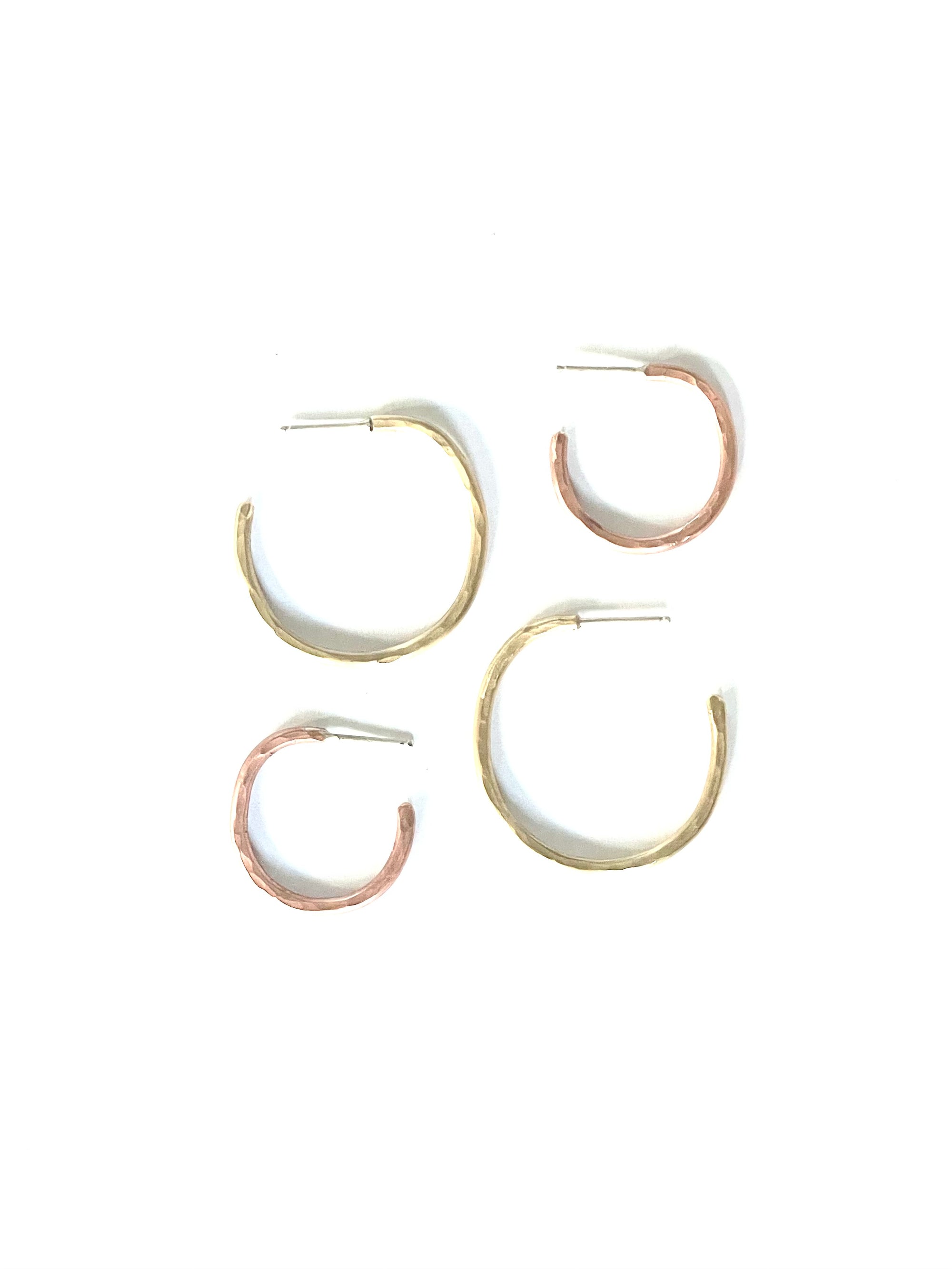 Small + Medium Everyday Hammered Hoop Earrings