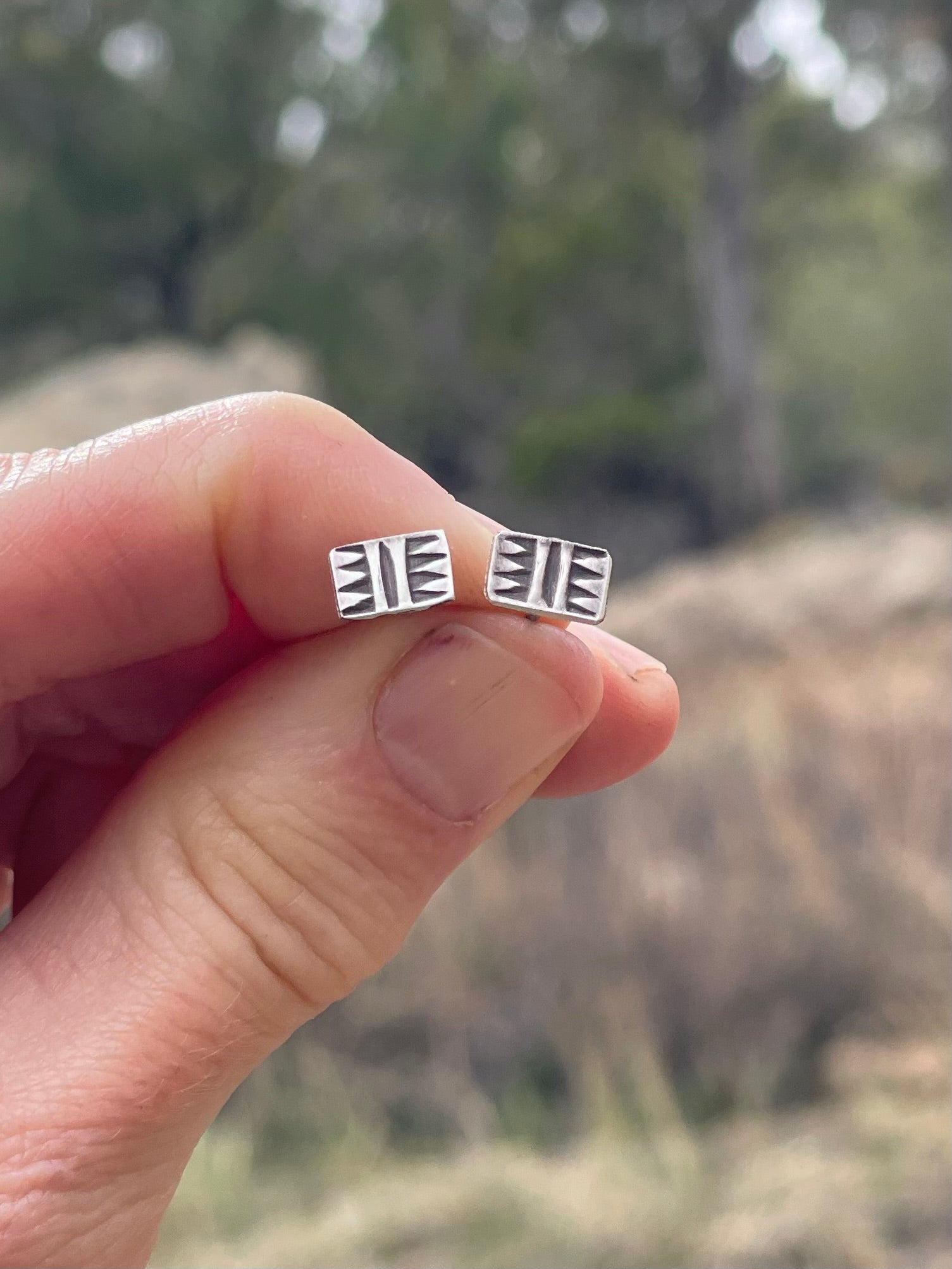 Southwest Stamped Stud Earrings