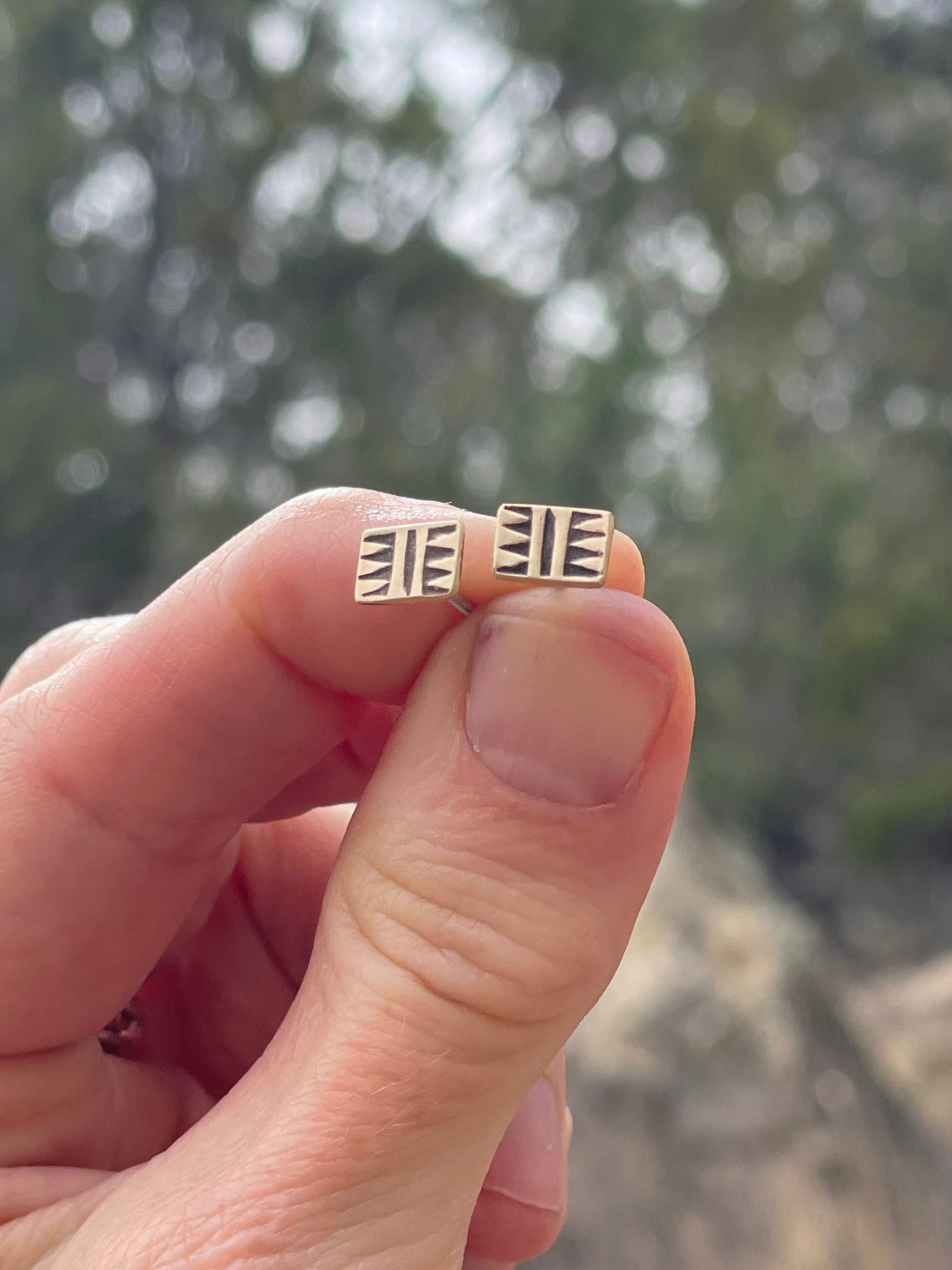 Southwest Stamped Stud Earrings