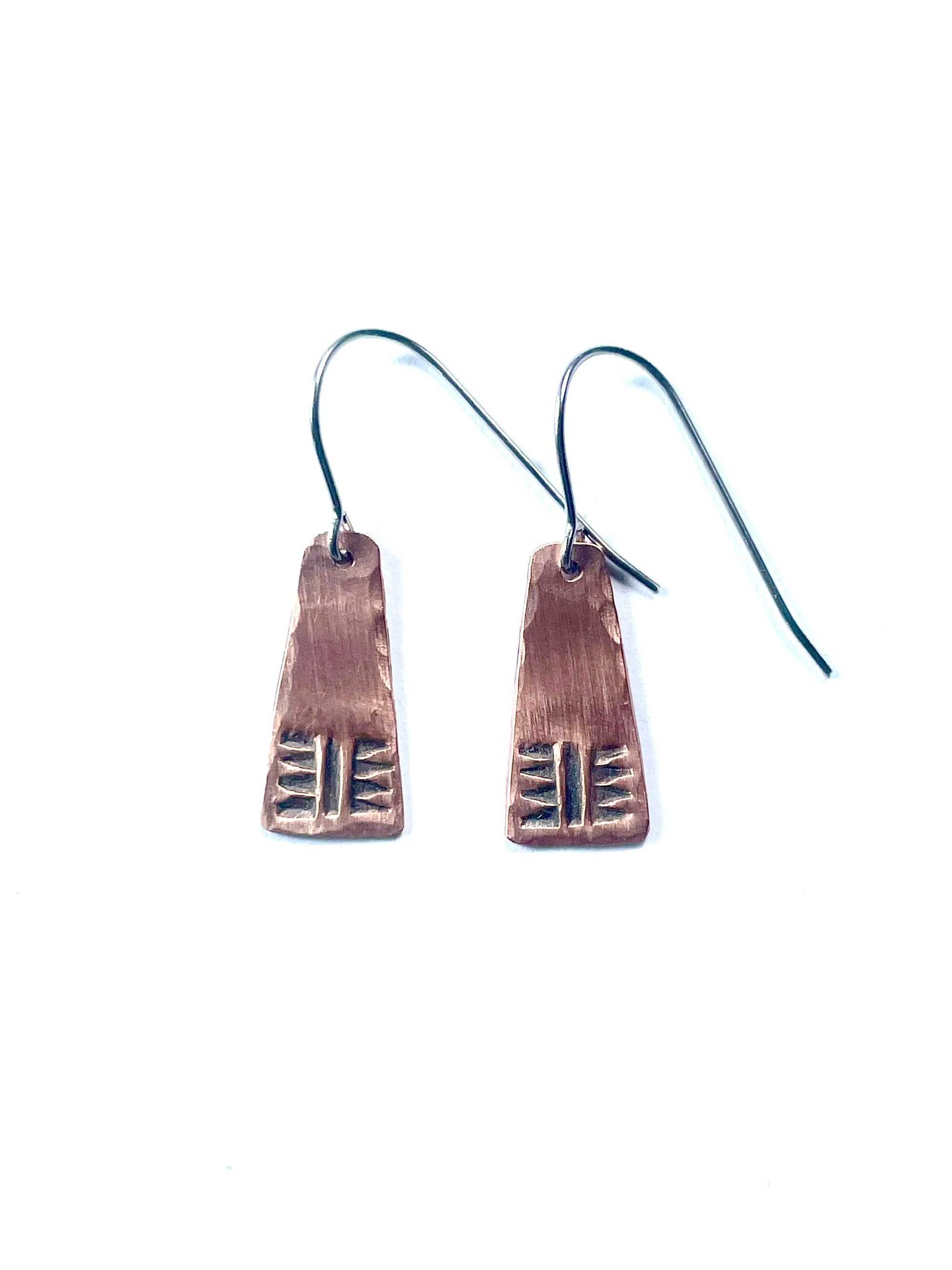 Southwest Stamped Tab Earrings