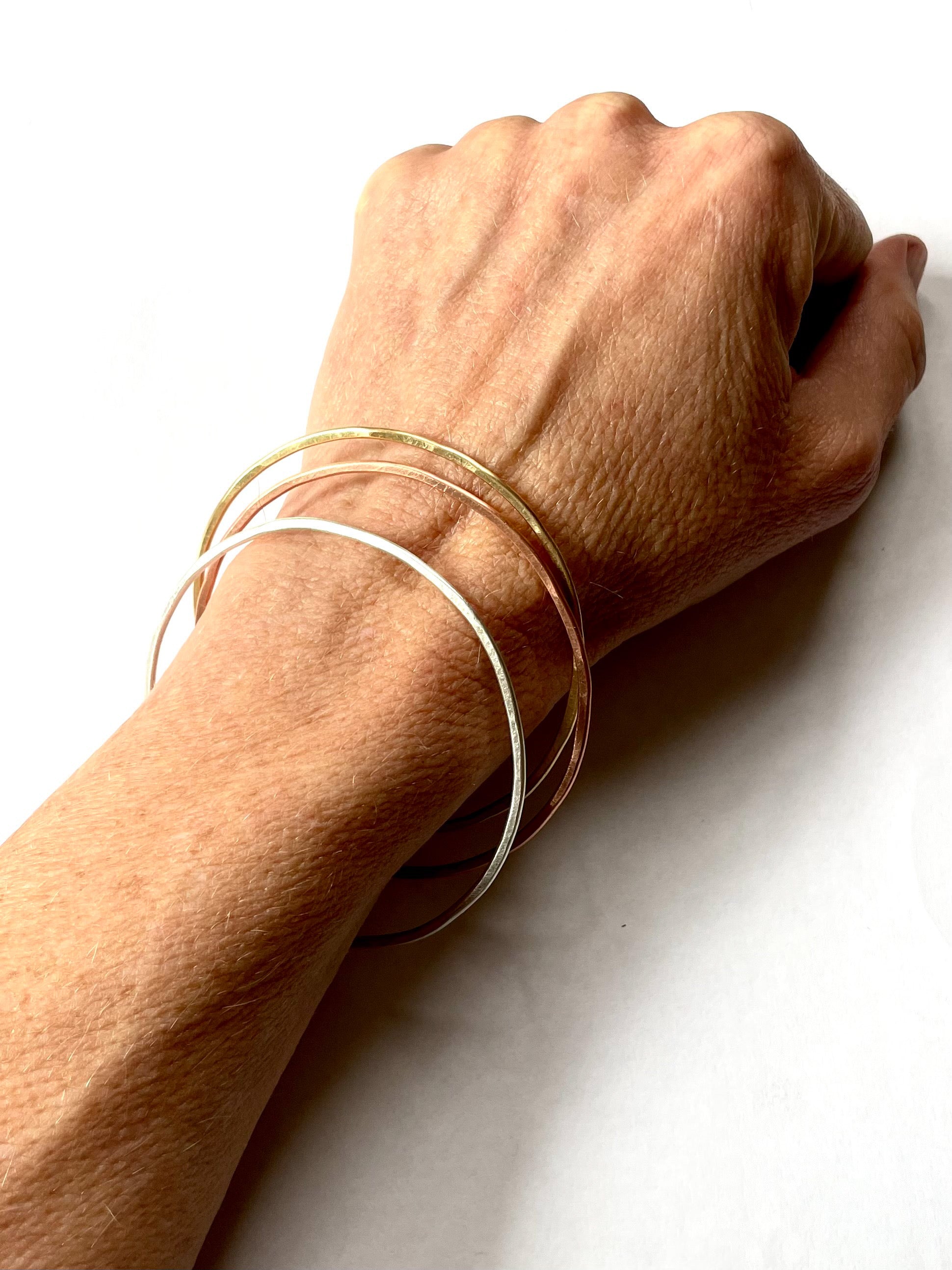 Simple Hammered Bangle Bracelet