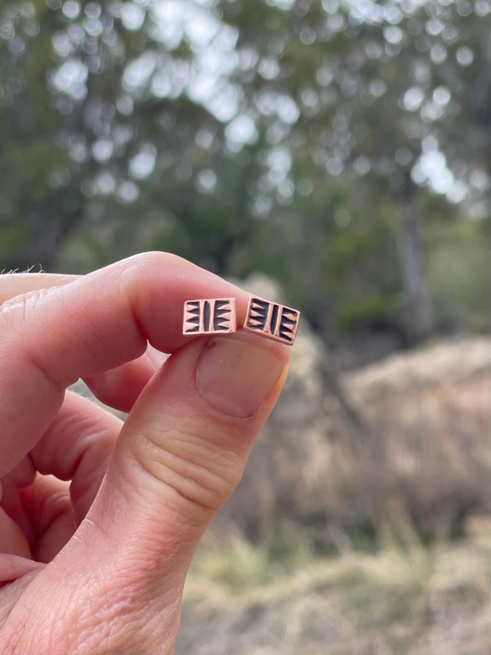 Southwest Stamped Stud Earrings