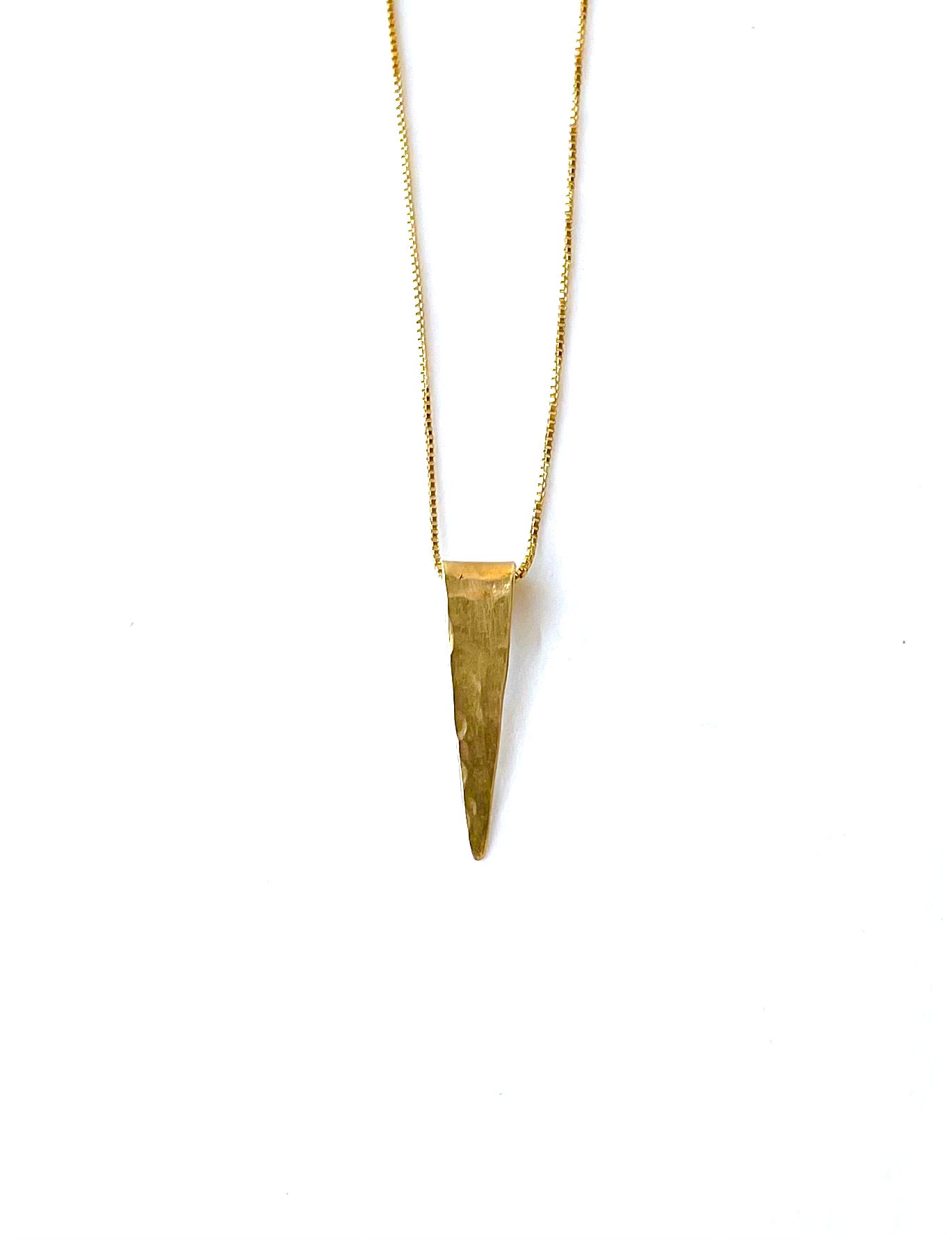 Gold on Gold Dainty Triangle Necklace