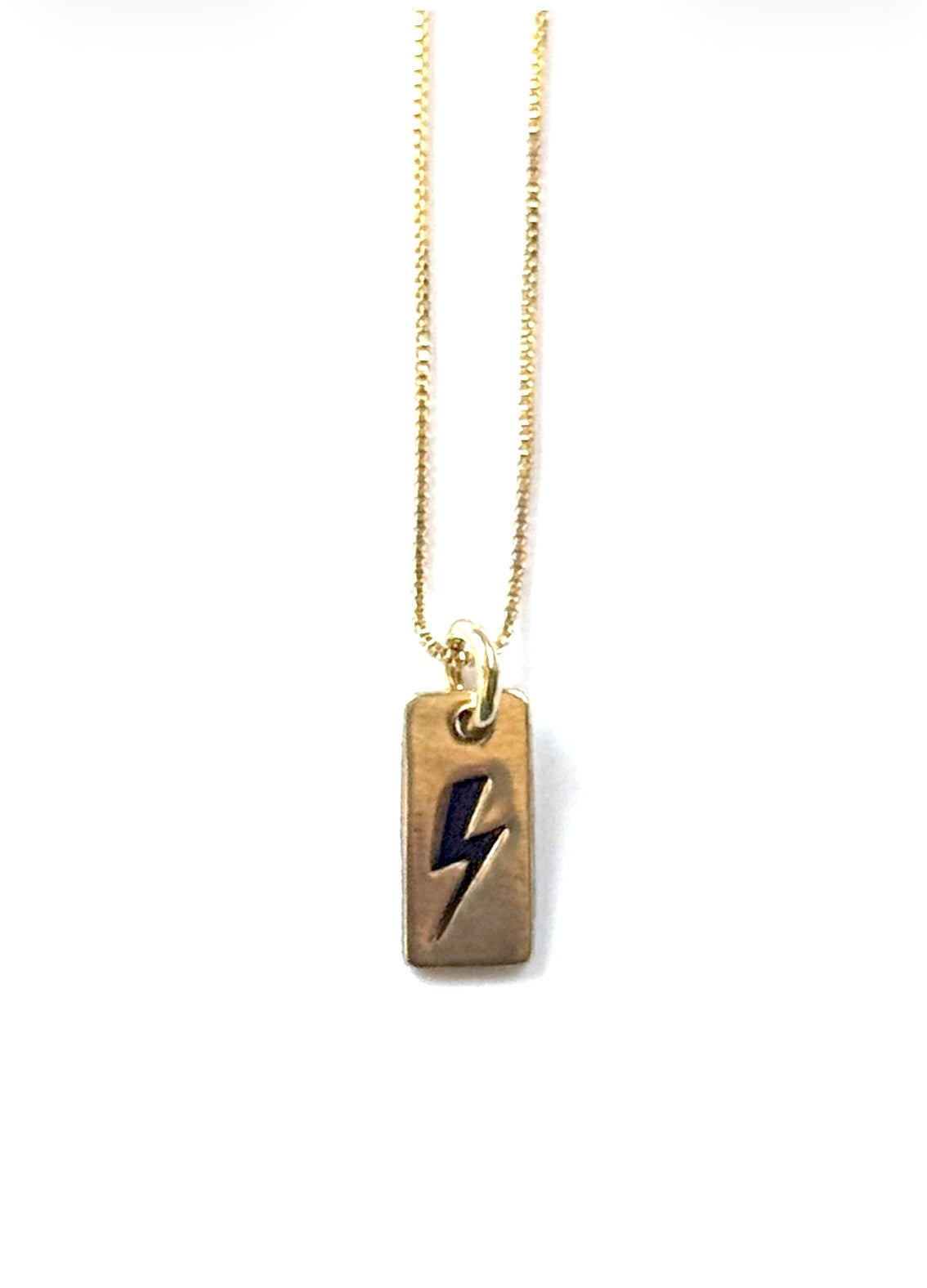 Mini Lightning Bolt Stamped Necklace