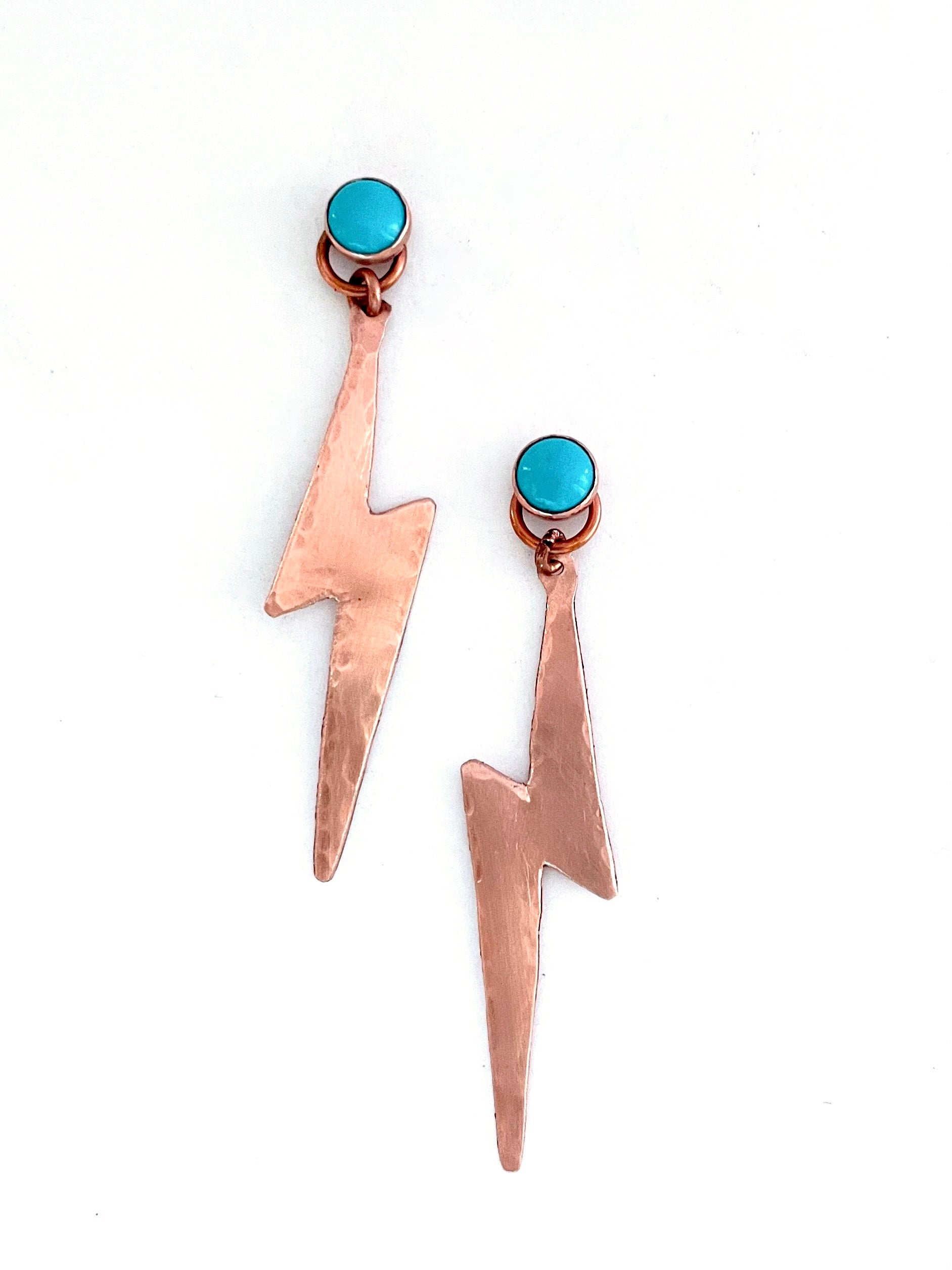 Turquoise Stud + Lightning Bolt Earrings