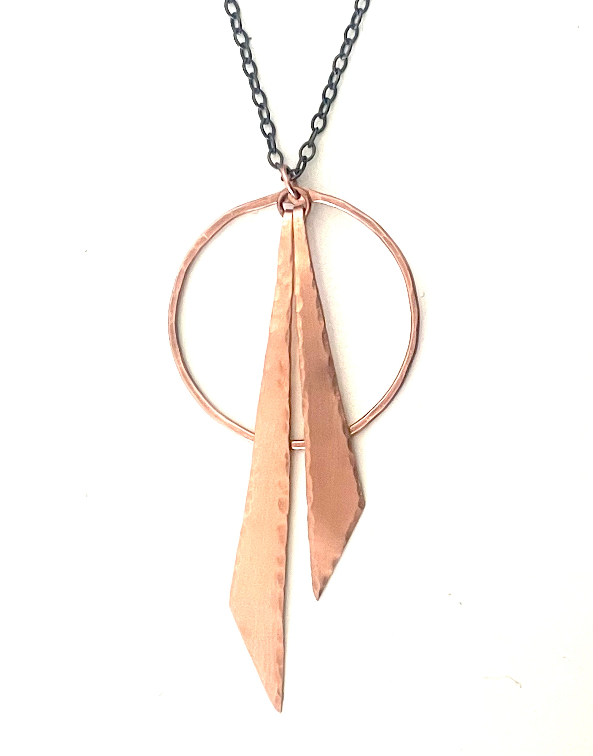 Circle and Slender Triangle Necklace