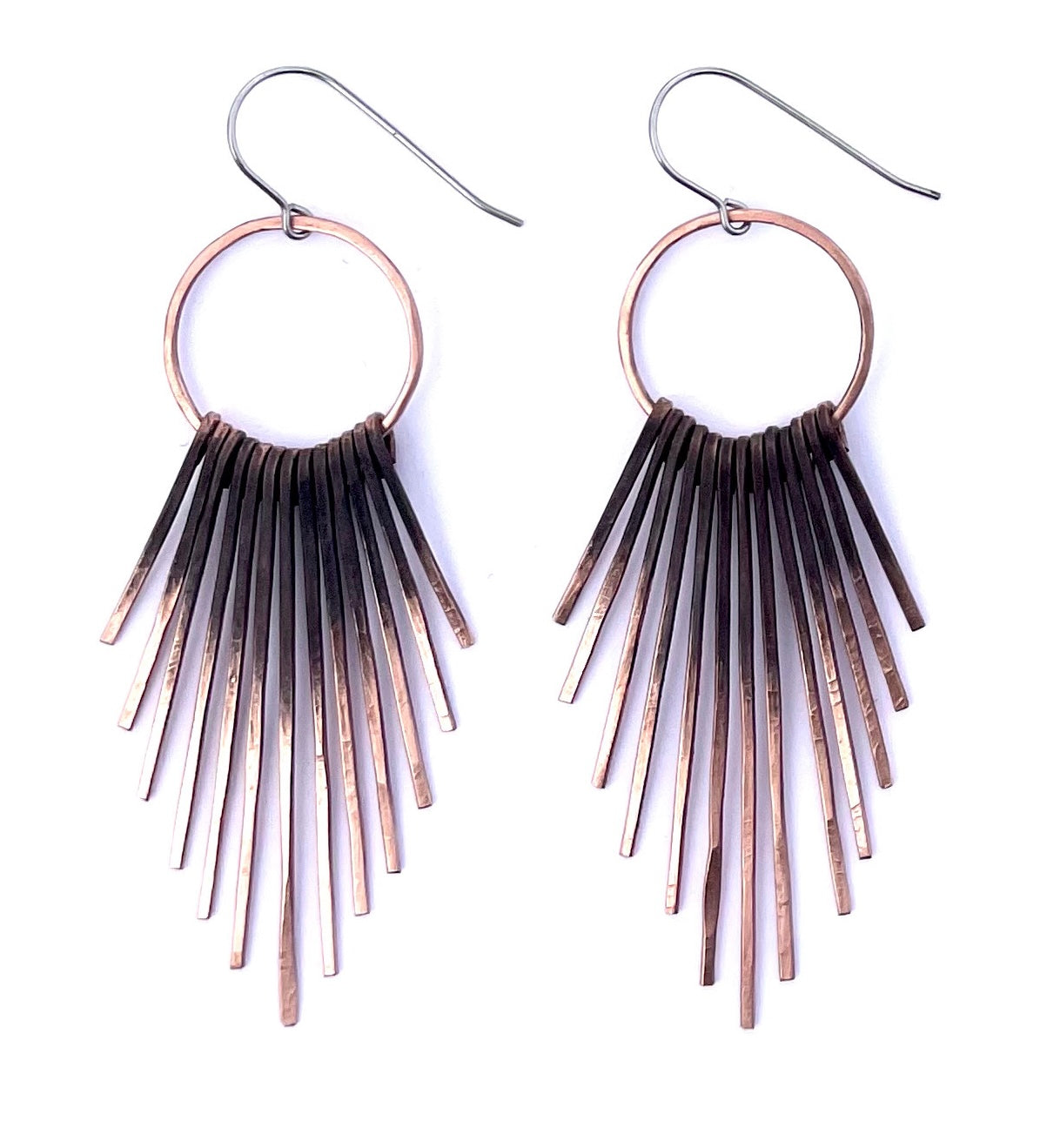 Circle and Straight Fringe Earrings