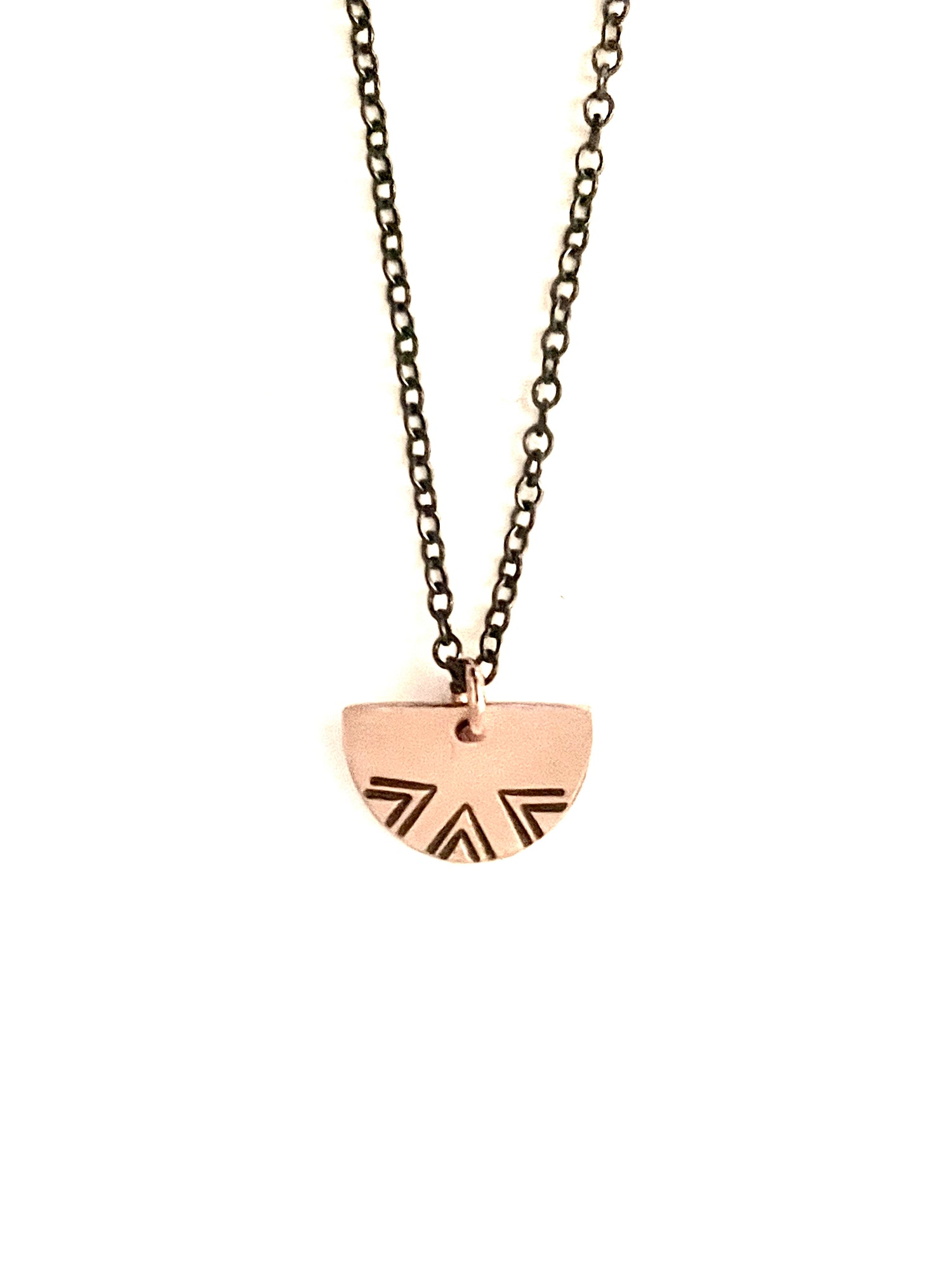 Small Half Moon + Three Chevrons Necklace
