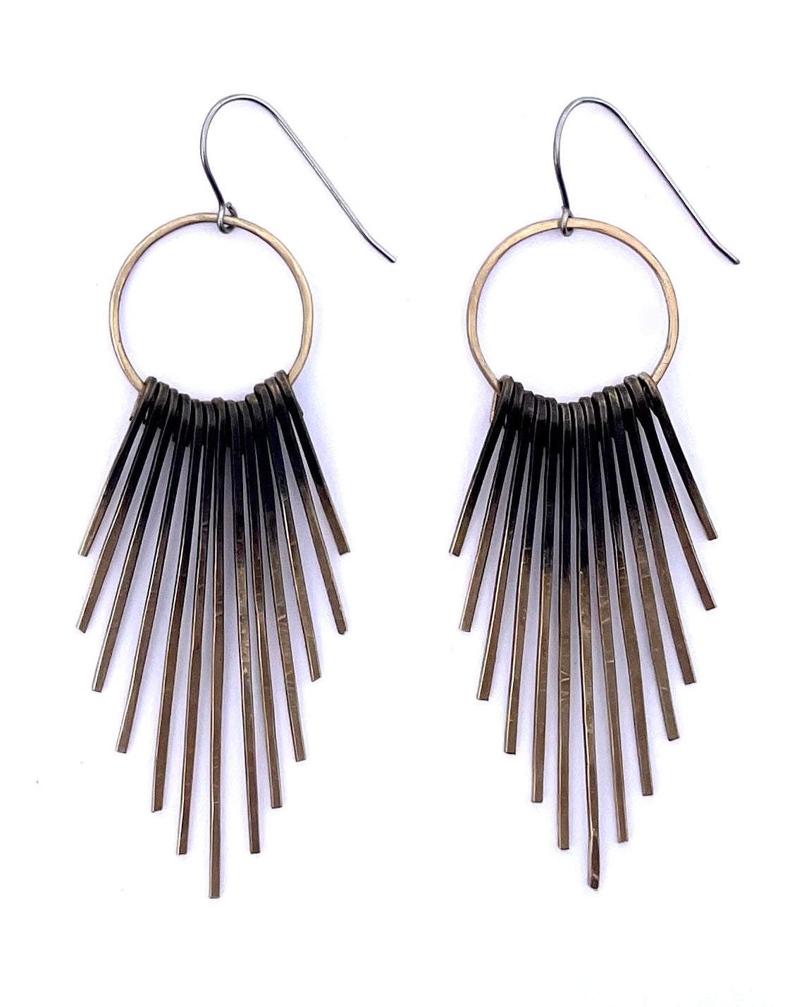 Circle and Straight Fringe Earrings