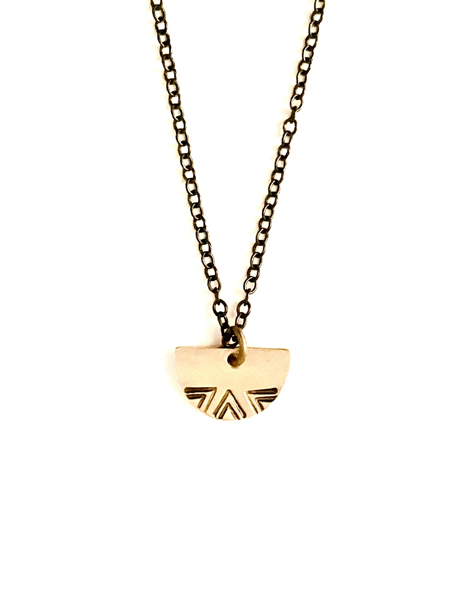 Small Half Moon + Three Chevrons Necklace